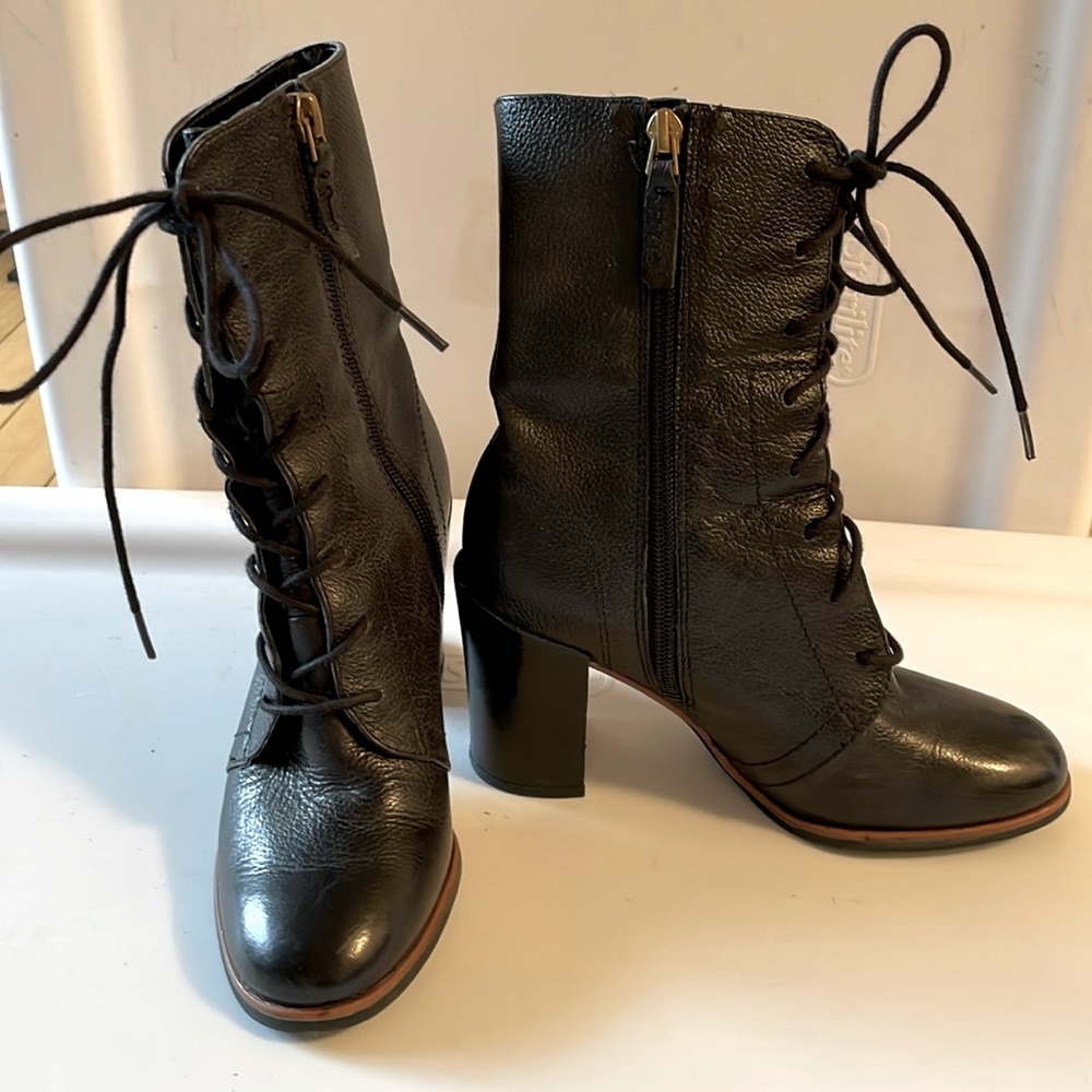 Franco Sarto black laced boot size 5